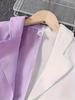 3 Pcs Girls Preppy Skirt Set, Color Block Blazer Jacket with Heart Tee and Pleated Skirt, Trendy Outfits for Kids 8-12 Years