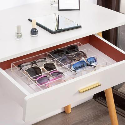 Acrylic Sunglasses Organizer Clear 6 Compartments Eyeglasses Storage Case Sunglass Holder Sunglasses Storage Display