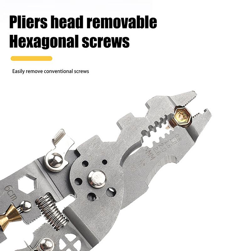 1Pcs Multifunctional Foldable Wire Stripper Crimper Cable Cutter Pliers Electrician Cable Cutting Wiring Pulling Stripping Tools