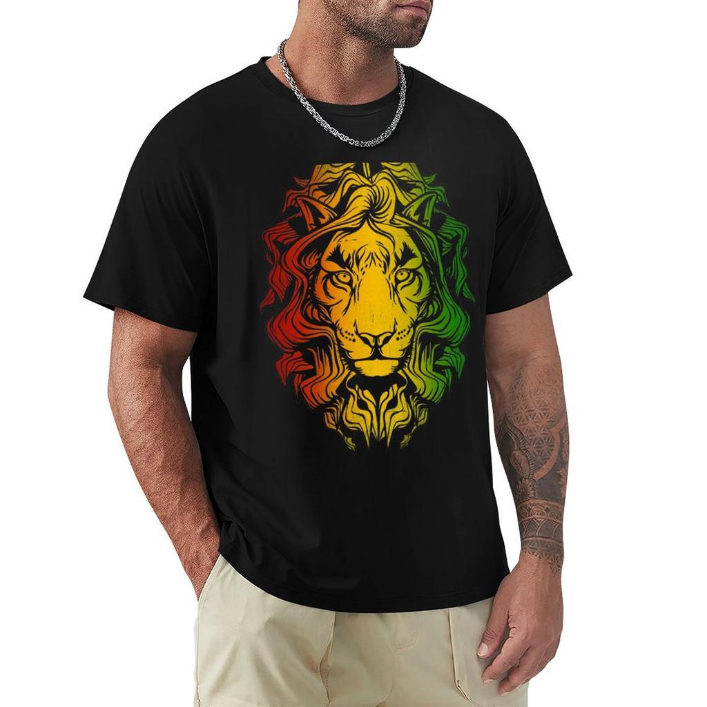 Rasta Reggae Lion TShirt Classic Print Short Sleeve Shirt