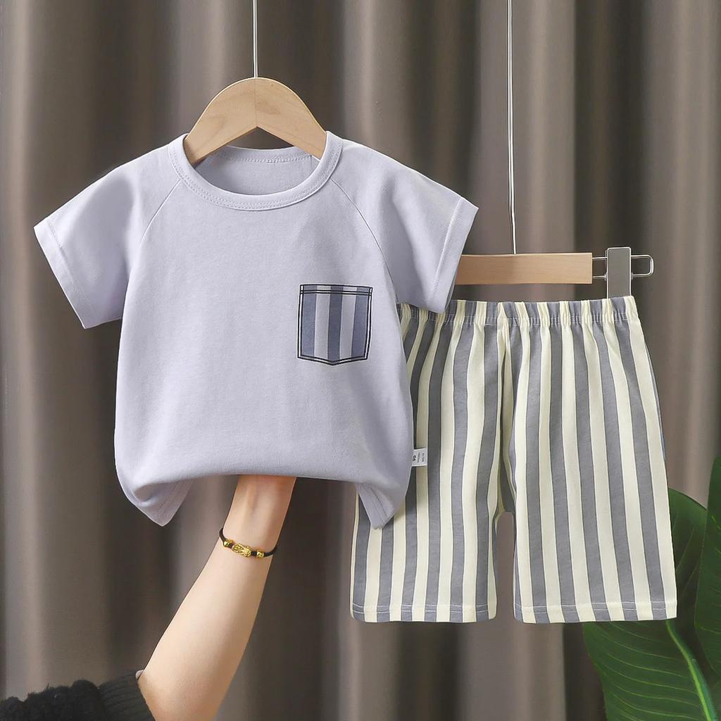 T-Shirts Bequeme Shorts Polyester Lässig Tägliche Kleidung Für Mädchen Set Baby Sommer Outfits Cartoon Jungen Kurzarm