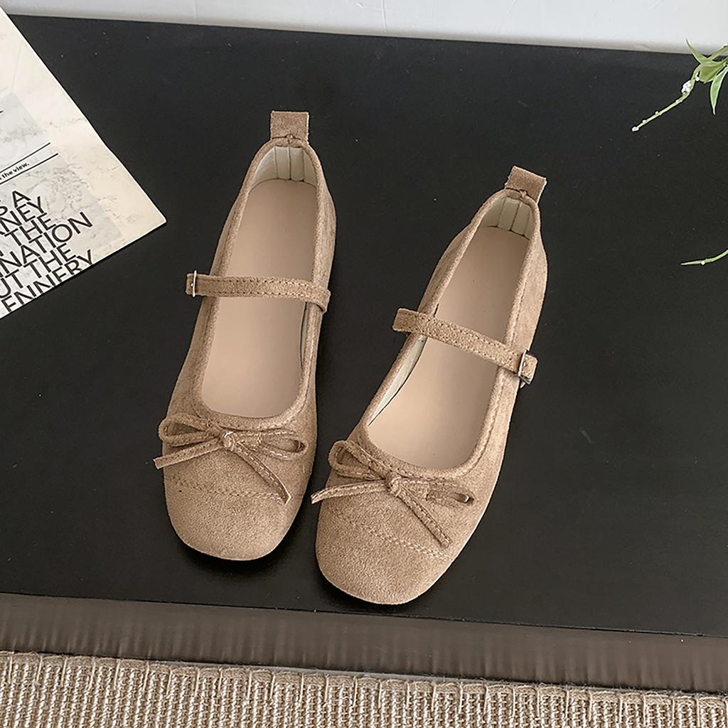 French Gentle Bow Mary Jane Shoes Women's 2025 Spring New Inner Height Increase Ballet Shoes with Skirt Single Shoes