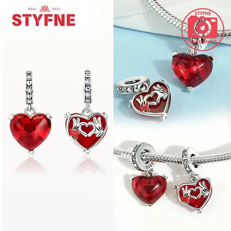 Copperromantic Valentine'S Day Couple Love Charms Heart Beads Fit Original Bracelets Diy Jewelry Gifts For Women