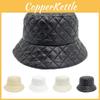 Fisherman Grid Pattern Hat Goose Down Fill Pure Color Versatile Style Cap Warm