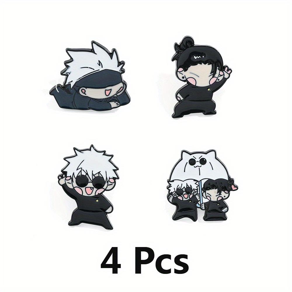 4 Stück Cartoon-Charakter Brosche Hübsche Augenmaske Junge Emaille-Anstecker Metallabzeichen Schmuck Rucksack Kleidung Zubehör Festival Geschenk