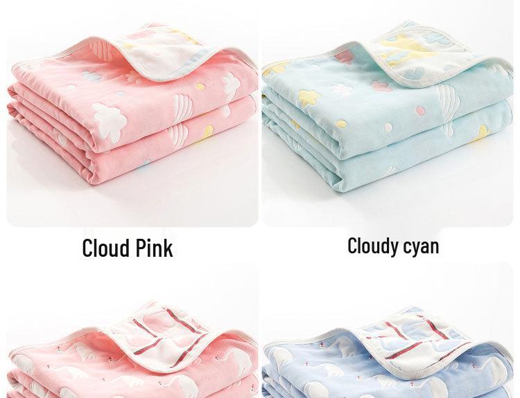 Newborn Jacquard Six-Layer Gauze Bath Towel and Summer Blanket for Babies and Toddlers.