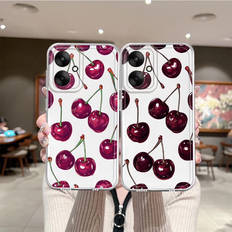 Fruit Cherry Soft Phone Cover Case for Xiaomi Poco X3 NFC X3 Pro