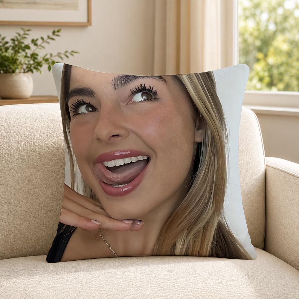 Person AAddison RRae funny Cushion Cover Soft Short Plush SkinFriendly Cushion Case for MultiScene Use