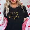 Bridal Shower Shirt for Women, Team Bride Squad Bachelorette Party Tops, Bridesmaid T-shirt, Wedding Fashion Clothes for Girls