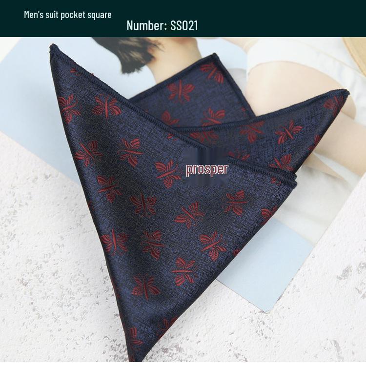 

Men s Vintage Feather Pocket Square - Coffee, Wine Red, Navy Blue