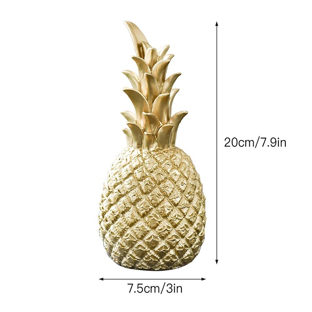 Golden Gold Pineapple Resin Ornament Golden Fruit Decorative Figurine Entryway Table Layout Accent