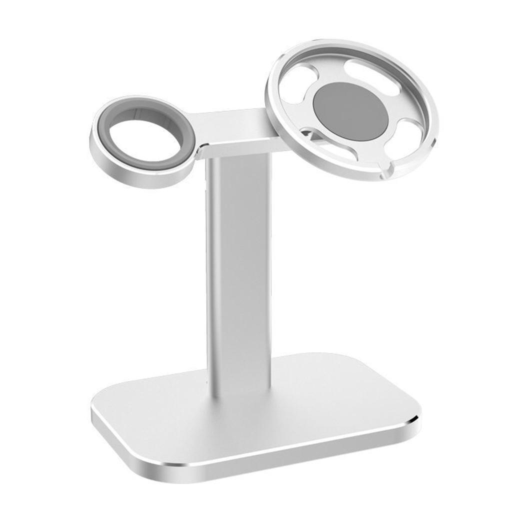 

Подставка для зарядки, настольные держатели для хранения инструментов, 2 в 1, смарт-часы, мобильный телефон, беспроводной держатель для зарядного устройства, стойка, черный цвет серебряный