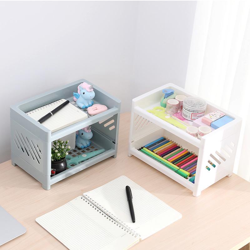 Double-Layer Mini Storage Shelf - Desktop Organizer for Dormitory and Bathroom