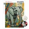 Kit Perle d'Éléphant 5D DIY Artisanat d'Art Strass Ronds pour Adultes Décoration Murale Maison Facile pour Débutants Design sans Cadre