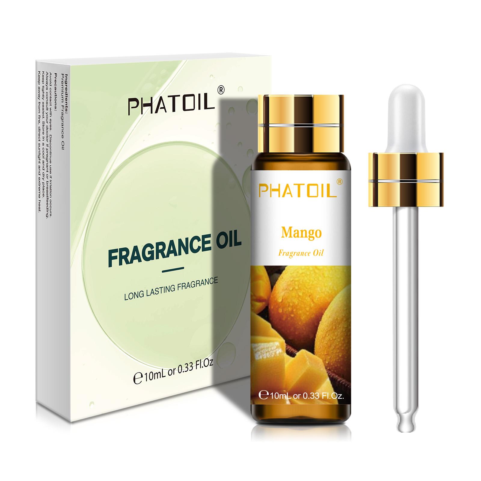 

PHATOIL 10 мл Клубника Вишня Лайм Манго Кокос Фруктовые ароматические масла для ароматерапии Диффузоры Уход за кожей Массаж Йога Релаксация Духи «сделай сам» Mango