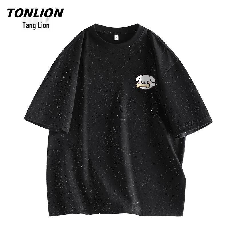 

Мужская хлопковая футболка TonLion с коротким рукавом и принтом Звездное небо 3XL