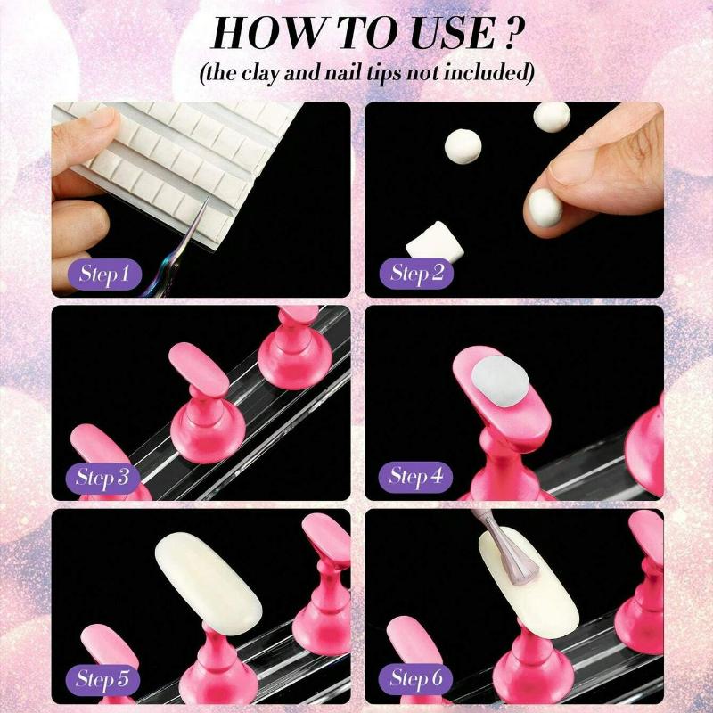 Supporto per Unghie per Esposizione Unghie Finte, Supporto Magnetico per Unghie Finte per Pratica Pittura Unghie, Strumenti per Nail Art per Principianti per Unghie Finte