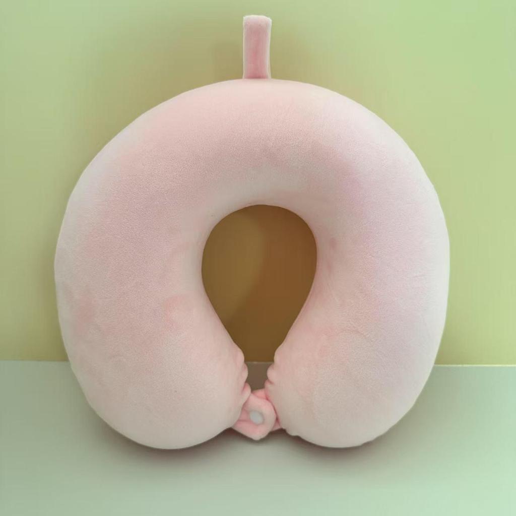 Portable Memory Foam U-shaped Travel Neck Pillow - Crystal Velvet Office & Airplane Nap Support