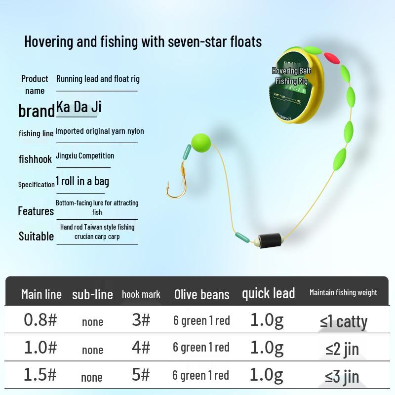 Gold Sleeve Hovering Fishing Line Set - Automatic Float, Anti-Bottom Design