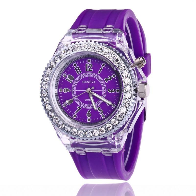 Student transparent electronic watch male and female neutral trend quartz luminous waterproof sports watch silicone watch
