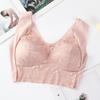 Reggiseno da Donna con Spalline Larghe in Pizzo Senza Cuciture Morbido Traspirante Stile Canotta Reggiseno Imbottito Push Up Reggiseni Elasticizzati Biancheria Intima da Donna
