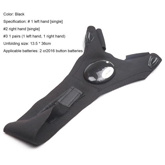 1Pc/1Pair Flashlight Gloves Fingerless Waterproof Black Night Light Fishing Gloves for Fishing
