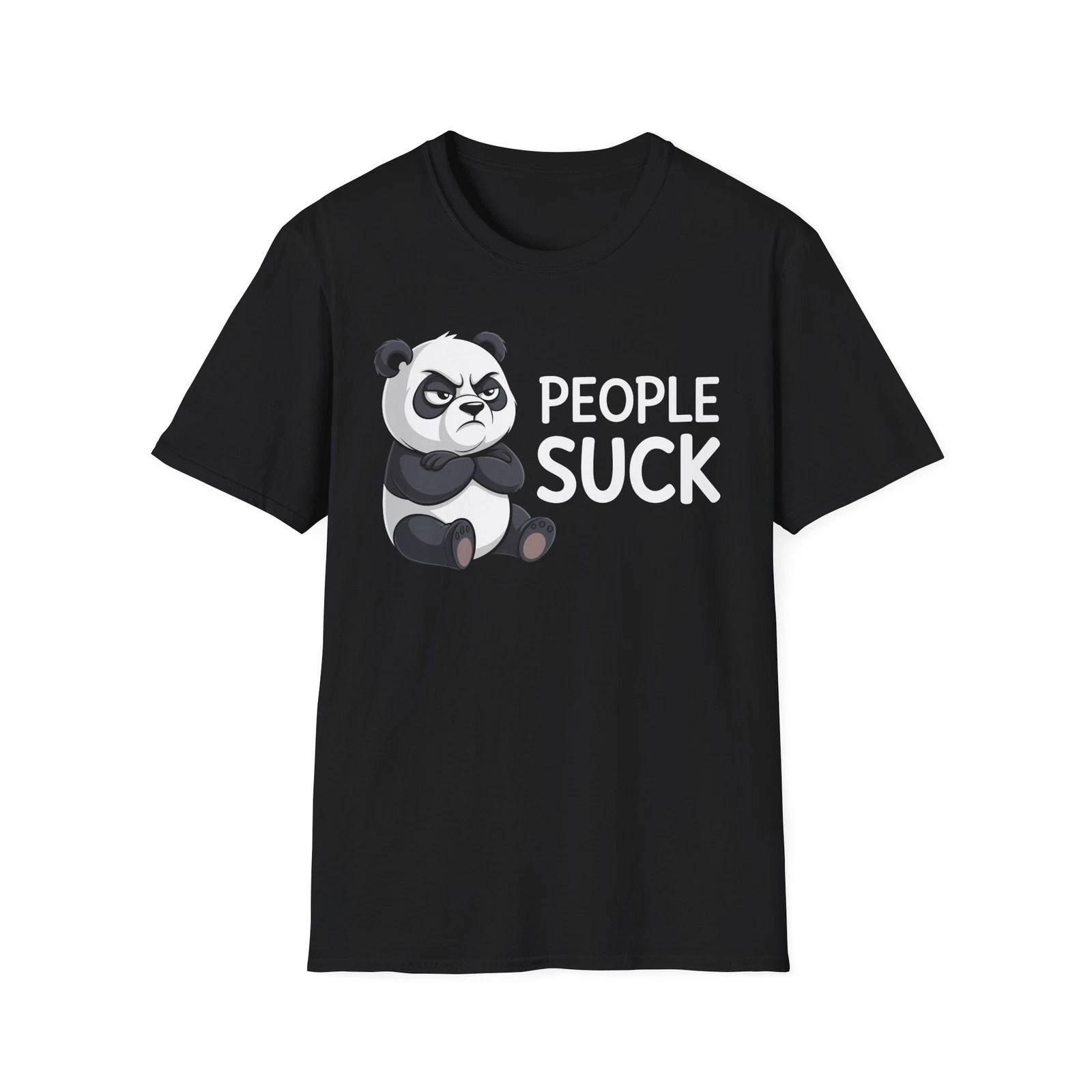 People Suck Funny Grumpy Panda Bear Introverted Introvert Gift Idea T Shirt 2XL