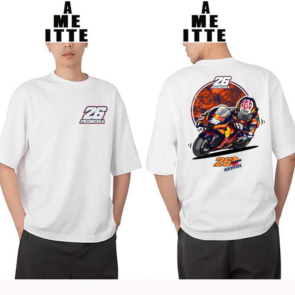 Giappone Leggenda Dani Pedrosa 26 Gp Gara Maglietta Unisex Manica Corta Avventura Hip Hop Ragazzo Casual Top Bianchi Freschi Unisex Magliette da Motociclista