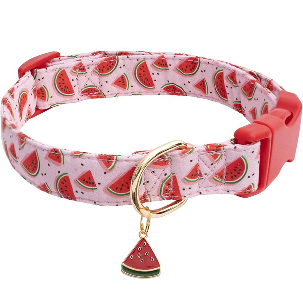 Hondenband met fruitpatroon en Fruit metalen hanger voor Kat Puppy Hond