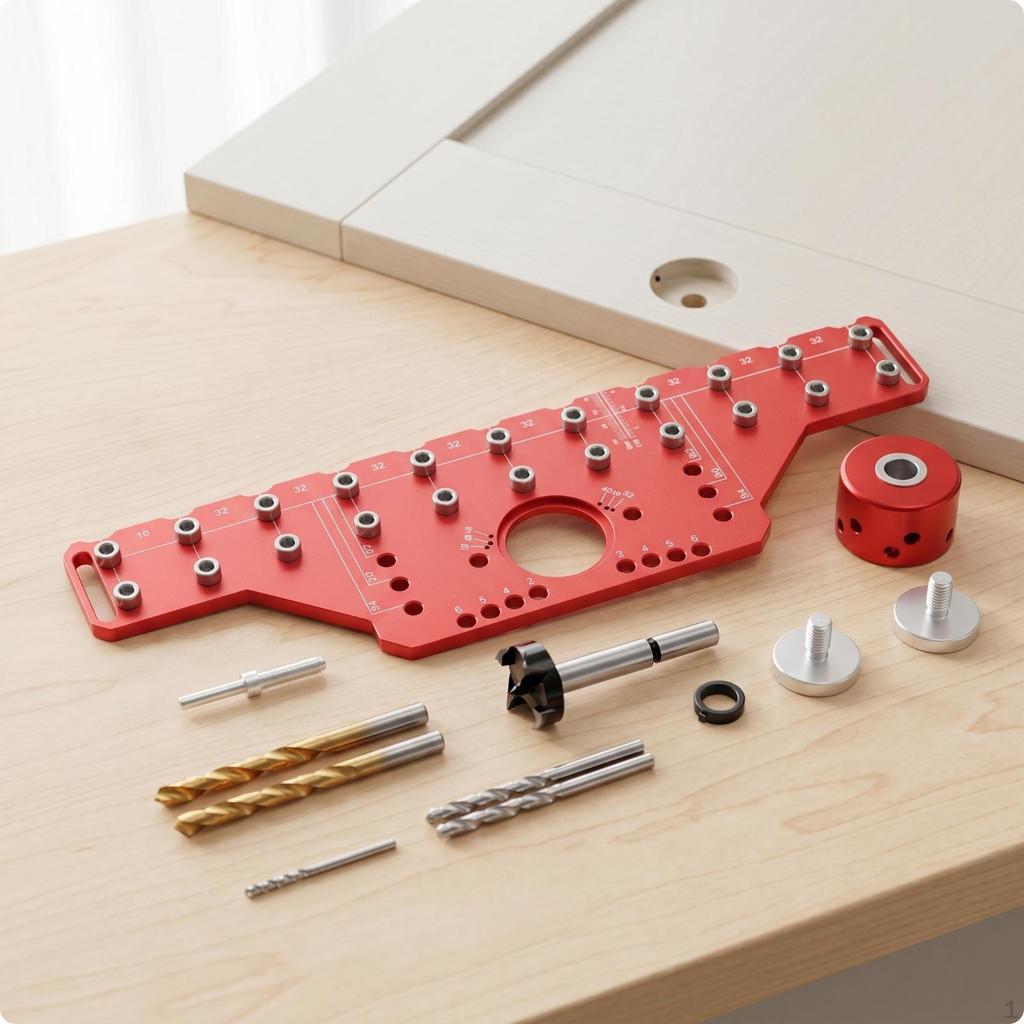 Guide with Aluminum Alloy Hinge Flat Boring Jig for Woodworkers, Carpentry, Furniture