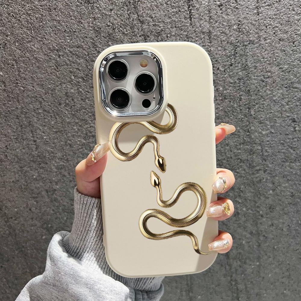 Мягкая задняя крышка N71 Black Gold Snake для Samsung S24 Ultra A14 iPhone 16 Pro — фото 8