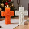 Rose Flower Mold Reusable Cross Candle Mold Silicone Mold Multifunctional For Plaster Crafts Religious Gifts Christmas