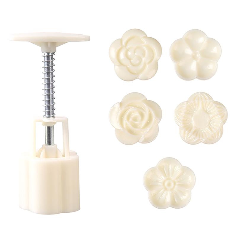 71G Mooncake Mold Mid-Autumn Festival Hand-Pressure Flower Moon Cake Mould Diy Hand Mooncake Pressure Fondant Decoration Tools