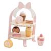 Wood Dessert Tower Play Food Set Educational Tea Party Toy Accessory for Preschoolers Sturdy