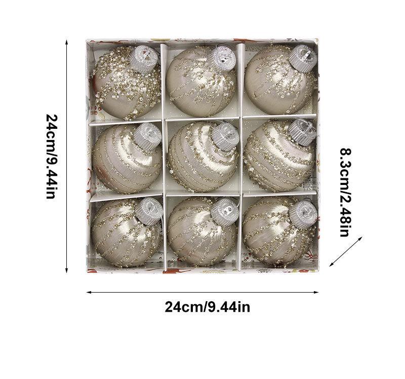 Hand-Painted Christmas Ball Ornament Set – Decorative Thread Balls for Holiday Decor