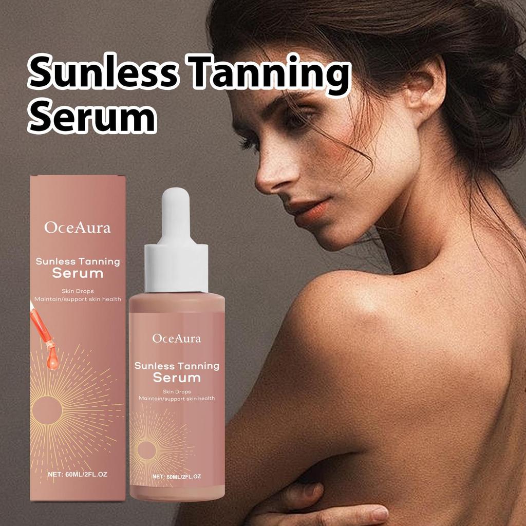 Siero OceAura Potenziatore Abbronzatura Naturale alle Erbe – Aiuto per l'Abbronzatura Estiva in Spiaggia per Tono di Pelle Dorato e Idratante per il Corpo