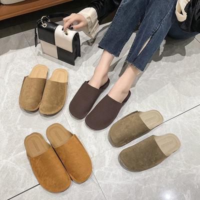 Lazy Pedal Cool Slippers Women's Wear 2025 Spring and Summer New Korean Version Bag Head Half Drag Retro Muller Boken Shoes