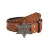 Klassischer Cowboyhut Vintage Rissiges PU-Leder Westliche Sonnenkappe Metall-Dekor Fedora Breiter Rand Herren Outrider Kopfbedeckung