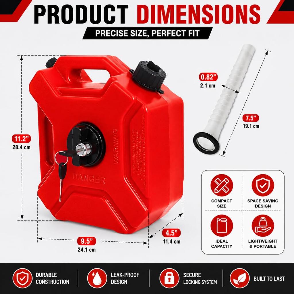 Red "Jerry Can With Fitting" Fit For Royal Enfield Himalayan 411 BS4
