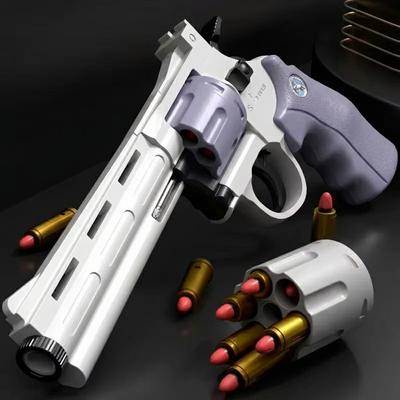 New Magnum Zp-5 357 Long Alloy Revolver Soft Bullet Can Be Fired Pistol Boy Simulation Toy Repeating Pistol Children's Gifts