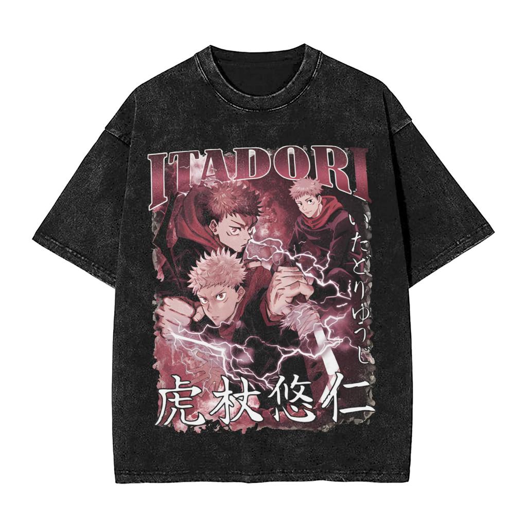 Gojo Satoru Anime Jujutsu Kaisen Camiseta de Verano Harajuku Hombre Algodón Fitness Vintage Calle Oversize Mujer Manga Corta