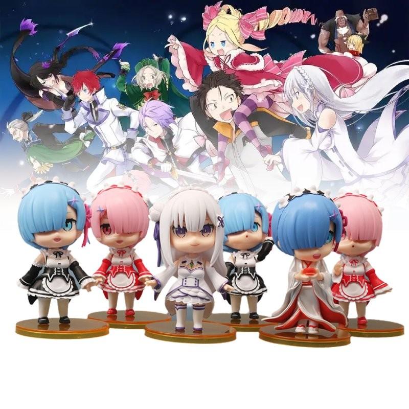 6pcs Re Life In A Different World From Zero Character Pvc Toy Model Xmas Gift