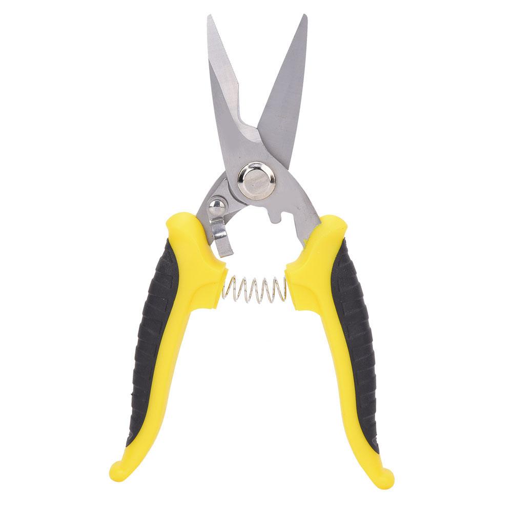 Nůžky Multifunkční Průmyslové Nerezová Ocel Žlutá Černá Rukojeť Elektrikářské Ruční Nářadí