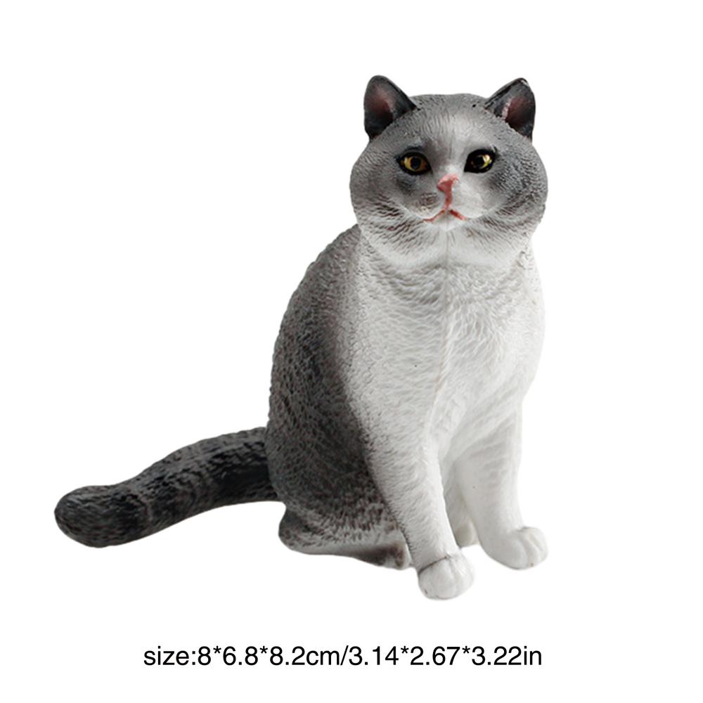 Katzenstatuen Heimdeko PVC Handgefertigt Solide Lebensechte Katzenfiguren Schreibtisch Katzenmodell Sofa Bücherregal Schreibtischornamente Gastgeschenke
