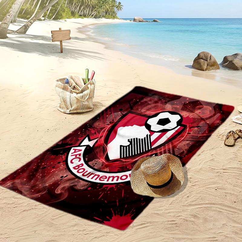 Bournemouth Football Print Beach Towel, Large Soft Quick Dry Towel for Beach Camping Swimming