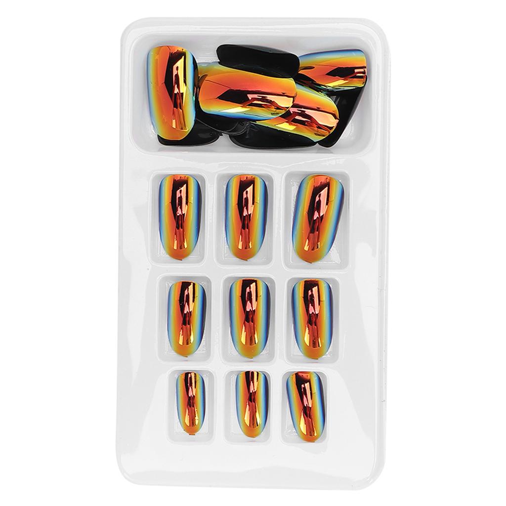 24pcs Fashionable Fake Nails Detachable Bright Color False Nail Patch Full Cover Nail Art Tips