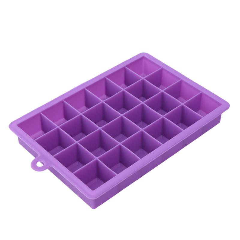 

24 Grid Ice Cube Mold Silicone Ice Cube Tray Square Ice Tray Mould Easy Release Silicone Ice Cube Forms Bar Kitchen Accessories фіолетовий