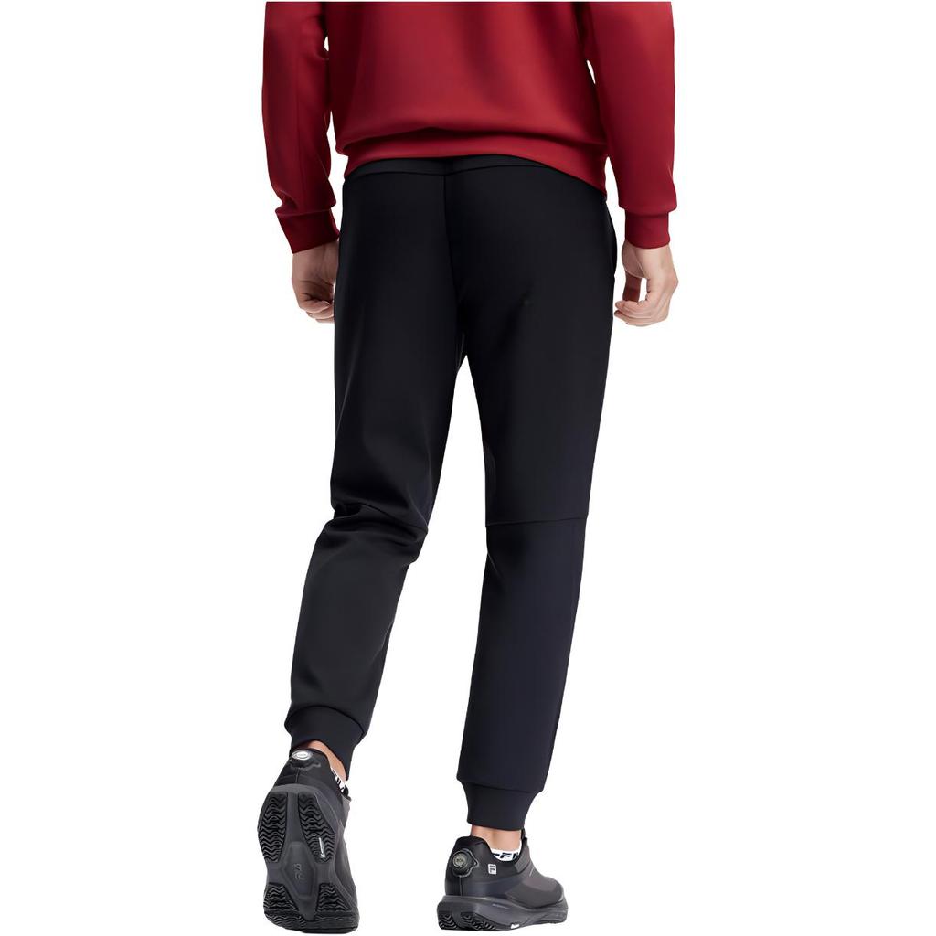 FILA Solid Color Fitness Tapered Stretch Knit Sports Pants Men Bottoms Deep-Black A11M411607F-BK