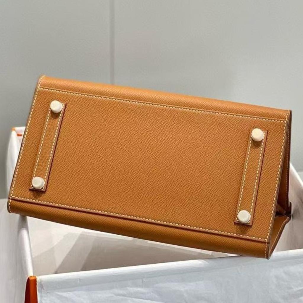 Außennäht Rindsleder Platin-Wrap-Obermaterial Rindsleder Handtasche BK25/30/Rindsleder Große Kapazität Vielseitige Damen-Tasche