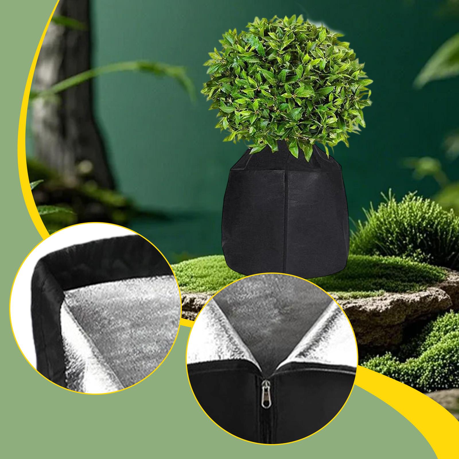 

Plant Winter Protection Cover with Drawstring Flower Pot Protection Bag for Outdoor 40cmx40cm